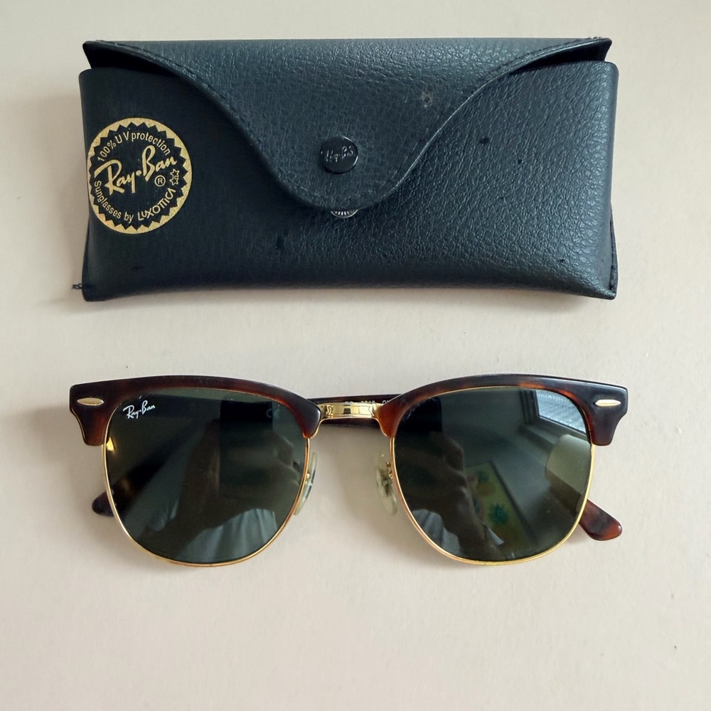 Ray-Ban Brown and Gold Clubmaster Sunglasses